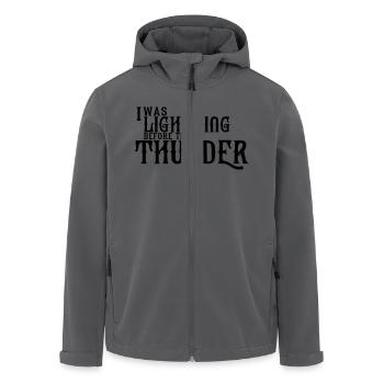 I Was Lightning Before The Thunder - Men’s Recycled Softshell Jacket by Stanley/Stella - stargazer - Front - AI Model Male 185 light (185cm)