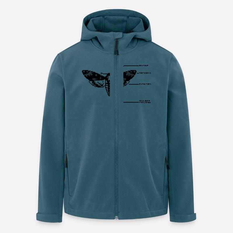 1bit Pixel Crâne Hawkmoth - Veste softshell homme en polyester recyclé Stanley/Stella - bleu pétrole foncé