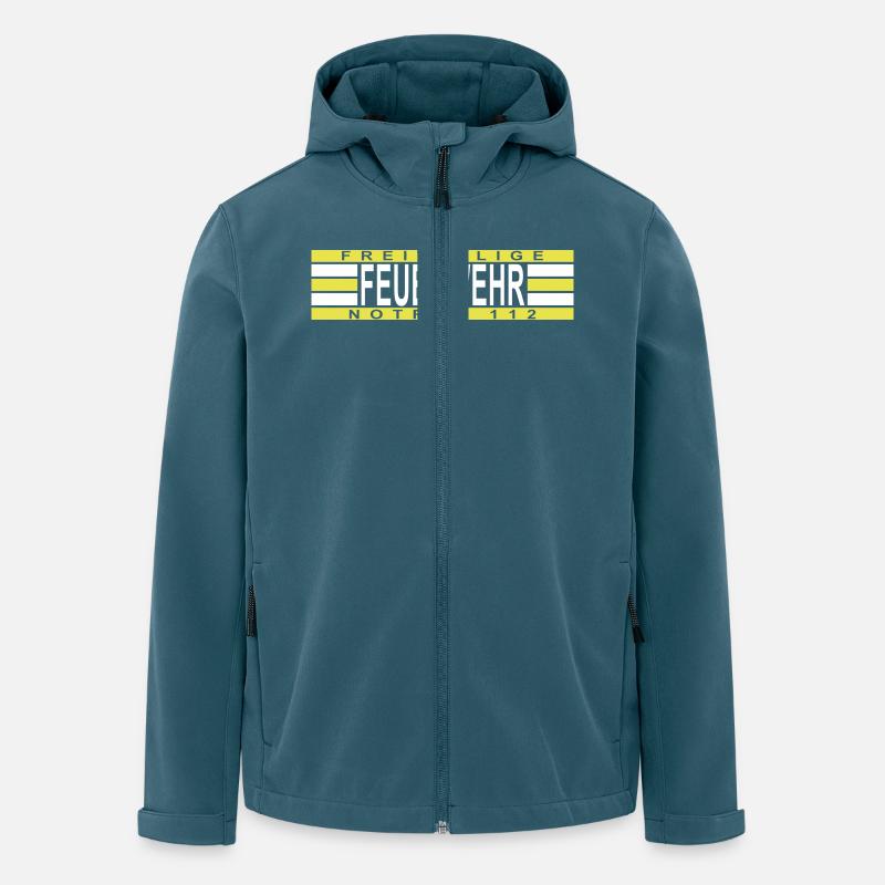Volunteer Fire urgence 112 - Veste softshell homme en polyester recyclé Stanley/Stella - bleu pétrole foncé