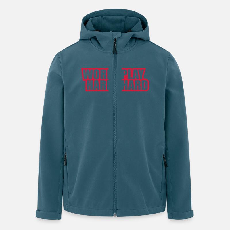 work_hard_play_hard_rp2 - Men’s Recycled Softshell Jacket by Stanley/Stella - stargazer