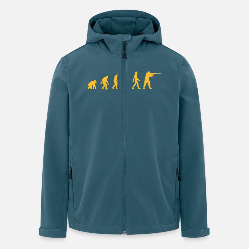 L'évolution des chasseurs - Veste softshell homme en polyester recyclé Stanley/Stella - bleu pétrole foncé