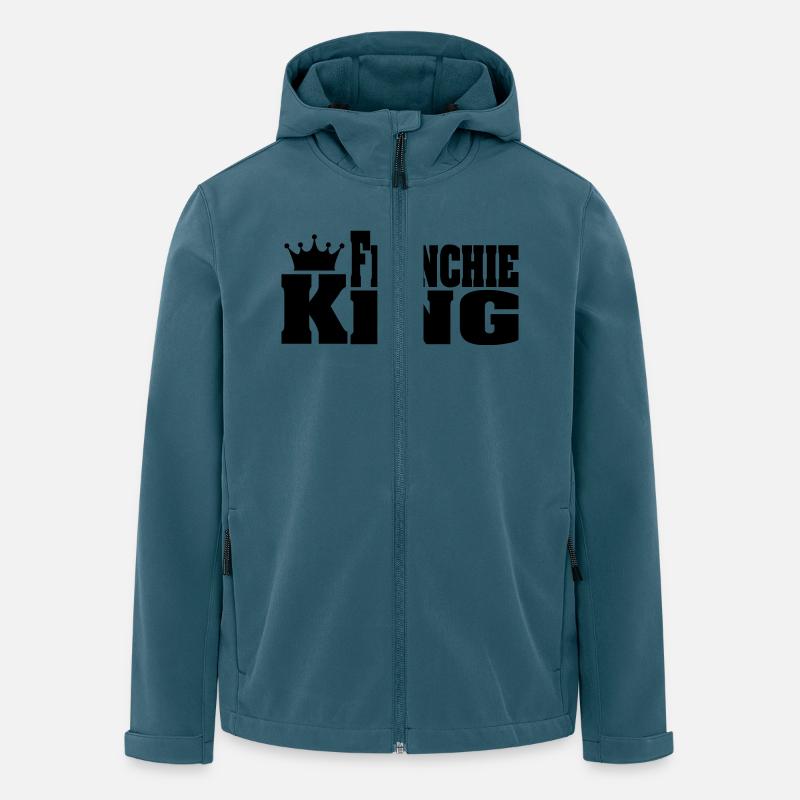 FRENCHIE KING bouledogue français - Veste softshell homme en polyester recyclé Stanley/Stella - bleu pétrole foncé