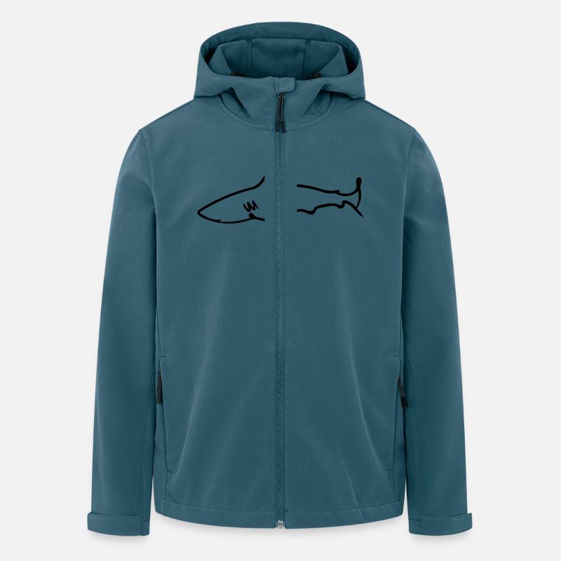 requin - Veste softshell homme en polyester recyclé Stanley/Stella - bleu pétrole foncé