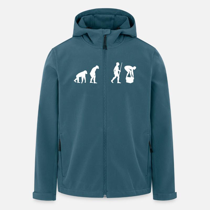 Swimming Evolution - Recycelte Männer Softshell-Jacke von Stanley/Stella - Dunkles Petrol