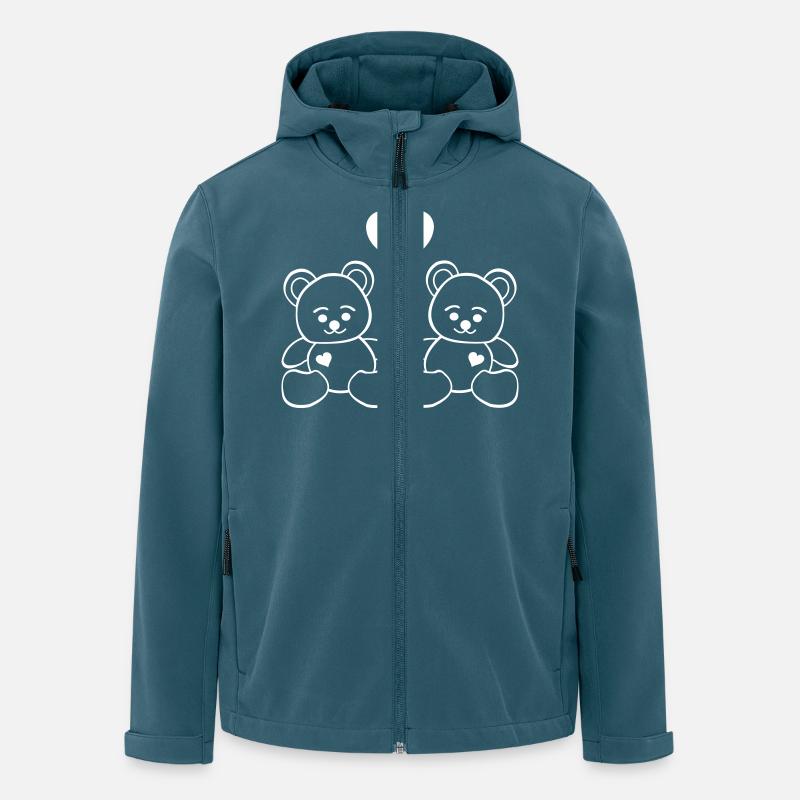 Amour en peluche - Veste softshell homme en polyester recyclé Stanley/Stella - bleu pétrole foncé
