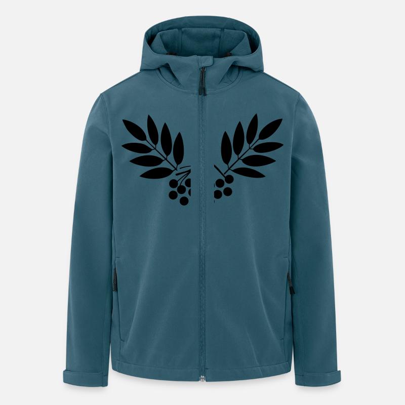 Rowan - Botanische Illustration - Recycelte Männer Softshell-Jacke von Stanley/Stella - Dunkles Petrol