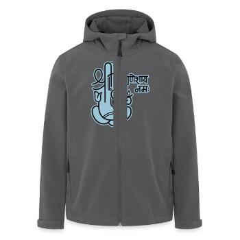 Ganesha Elephant No.05_2c - Veste softshell homme en polyester recyclé Stanley/Stella - bleu pétrole foncé - Devant - AI Model Male 185 light (185cm)