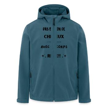 Pas besoin de cheveux avec ce corps de rêve 1 - Veste softshell homme en polyester recyclé Stanley/Stella - bleu pétrole foncé - Devant - AI Model Male 185 light (185cm)