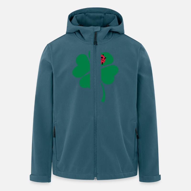 Marienkäfer Kleeblatt - Recycelte Männer Softshell-Jacke von Stanley/Stella - Dunkles Petrol
