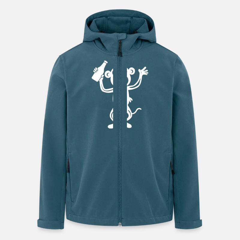 Affe Bierflasche - Recycelte Männer Softshell-Jacke von Stanley/Stella - Dunkles Petrol