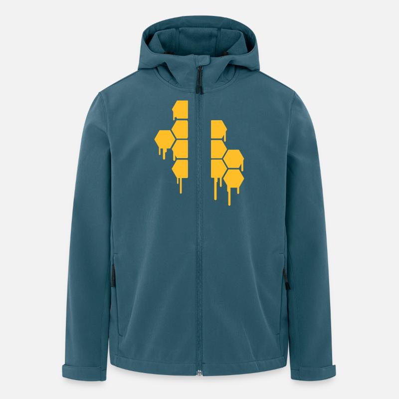 Honeycombs Pattern - Veste softshell homme en polyester recyclé Stanley/Stella - bleu pétrole foncé