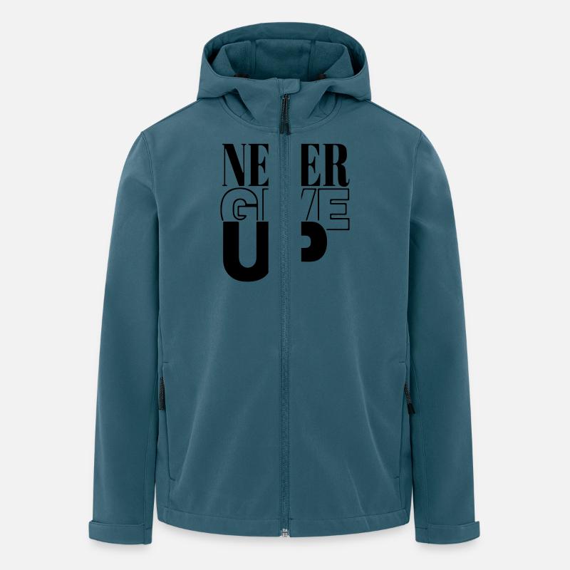 never give up - Men’s Recycled Softshell Jacket by Stanley/Stella - stargazer