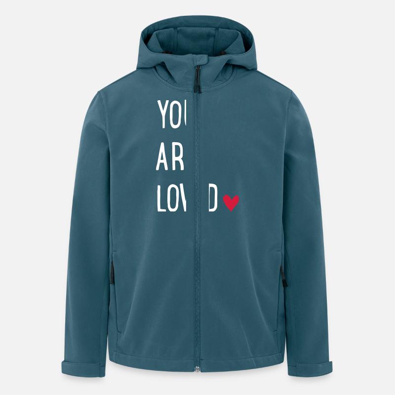 Quelqu’un t’aime - Veste softshell homme en polyester recyclé Stanley/Stella - bleu pétrole foncé