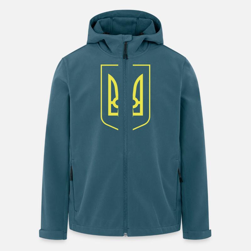 Ukraine-Staatswappen 1-farbig - Recycelte Männer Softshell-Jacke von Stanley/Stella - Dunkles Petrol