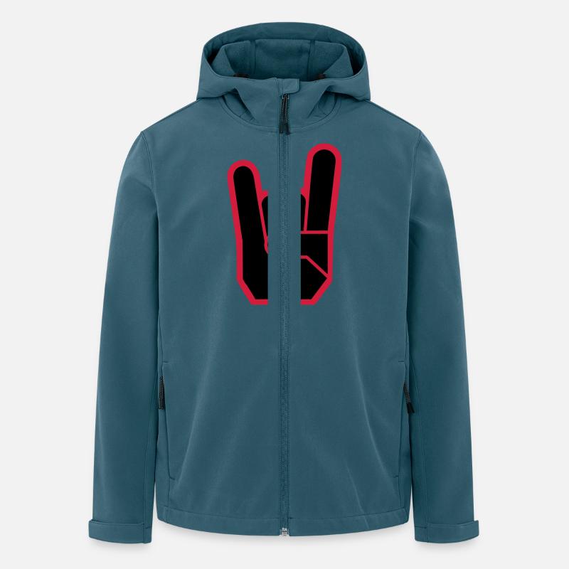 Rock Hand Pommesgabel Devilhand - Veste softshell homme en polyester recyclé Stanley/Stella - bleu pétrole foncé