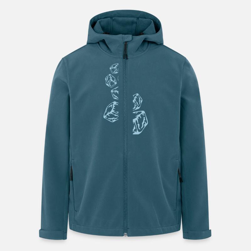 Ice Cubes Design - Veste softshell homme en polyester recyclé Stanley/Stella - bleu pétrole foncé