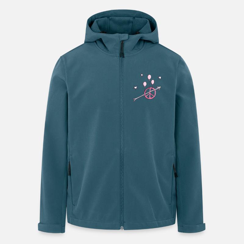 Peace Pfeil Frieden in pink - Recycelte Männer Softshell-Jacke von Stanley/Stella - Dunkles Petrol