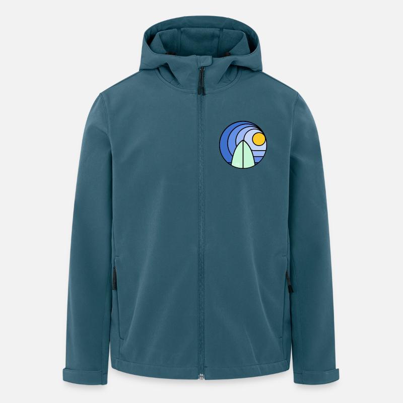 Surf Sundowner I (black) - Recycelte Männer Softshell-Jacke von Stanley/Stella - Dunkles Petrol