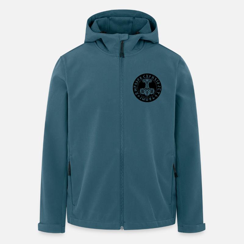 Mjöllnir schwarzer Runenkreis - Recycelte Männer Softshell-Jacke von Stanley/Stella - Dunkles Petrol