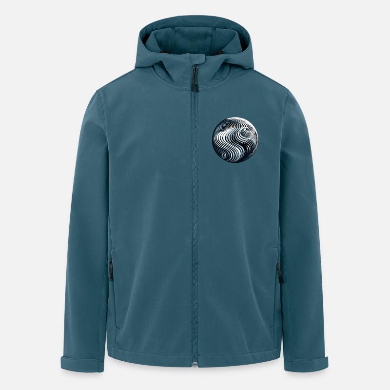Geometric Waves – Abstract Wave Pattern - Men’s Recycled Softshell Jacket by Stanley/Stella - stargazer