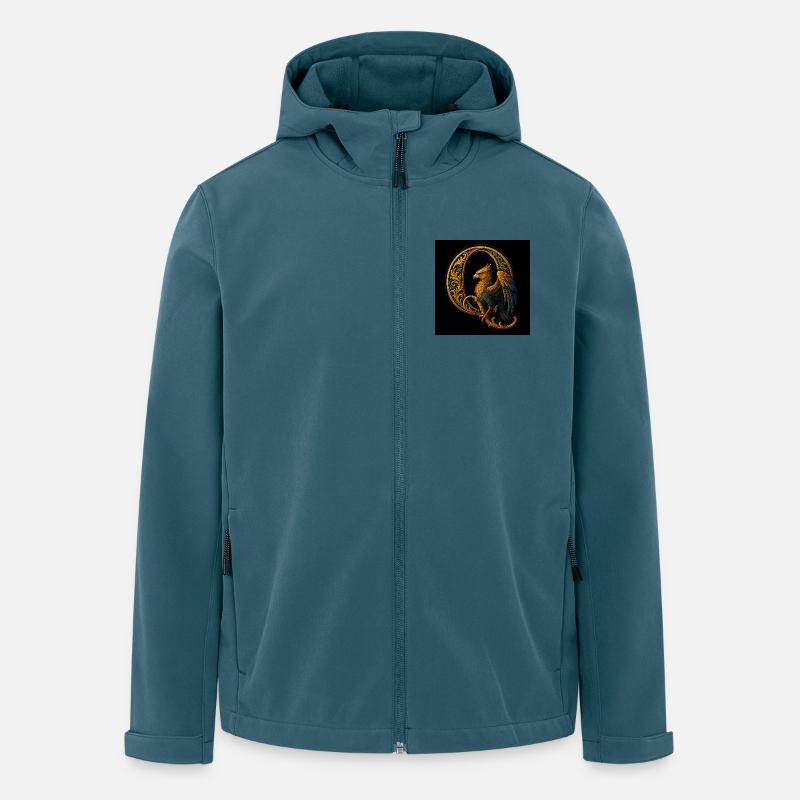 Q – Magisches Ornament mit Greif - Recycelte Männer Softshell-Jacke von Stanley/Stella - Dunkles Petrol