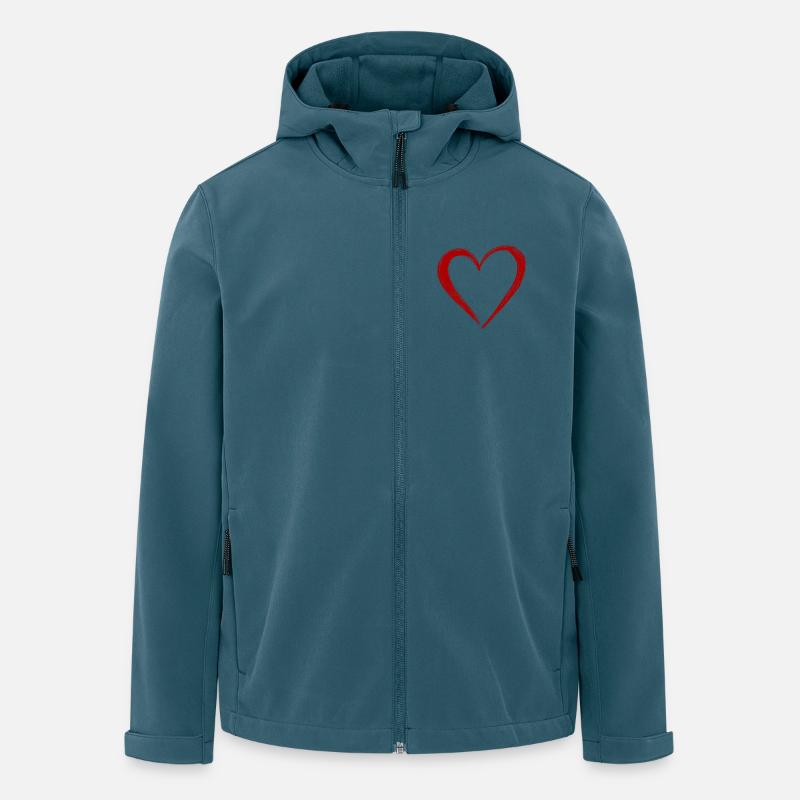 Süßes Hand Gezeichnetes Rotes Herz - Recycelte Männer Softshell-Jacke von Stanley/Stella - Dunkles Petrol