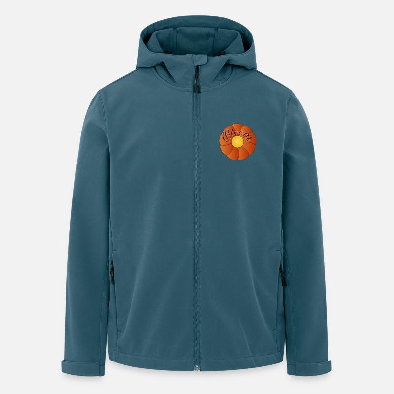 Bloom - einfaches Blumendesign - Recycelte Männer Softshell-Jacke von Stanley/Stella - Dunkles Petrol