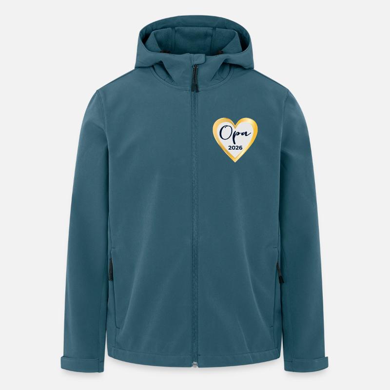BABY NACHRICHT OPA 2026 HERZ - Recycelte Männer Softshell-Jacke von Stanley/Stella - Dunkles Petrol