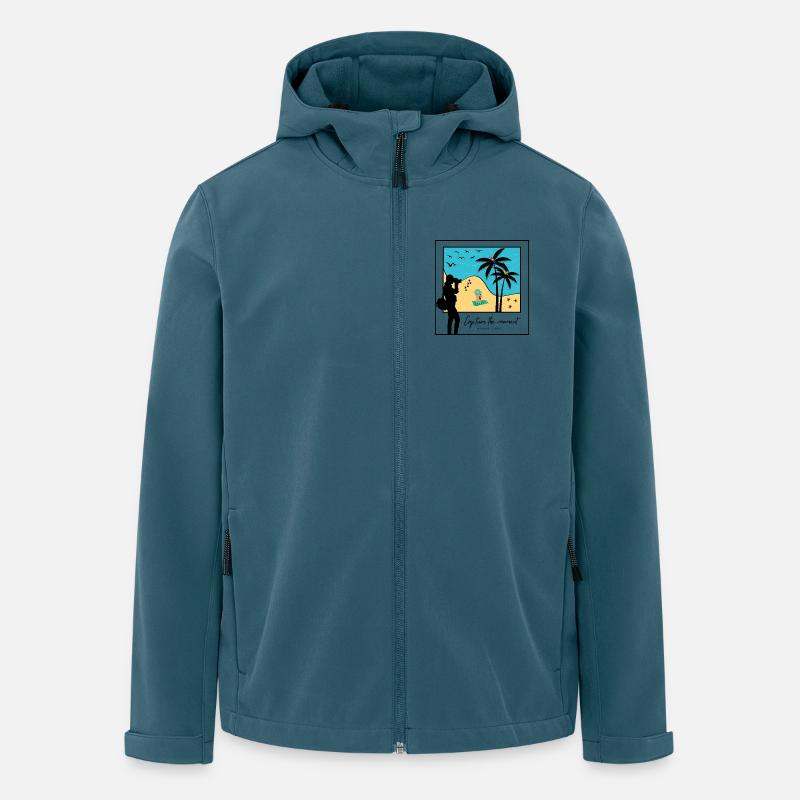 Fange den Moment ein, Strandliebhaber - Recycelte Männer Softshell-Jacke von Stanley/Stella - Dunkles Petrol