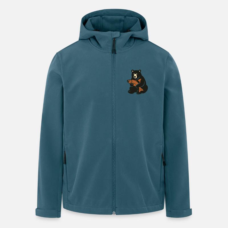 The Happy Bear - Recycelte Männer Softshell-Jacke von Stanley/Stella - Dunkles Petrol