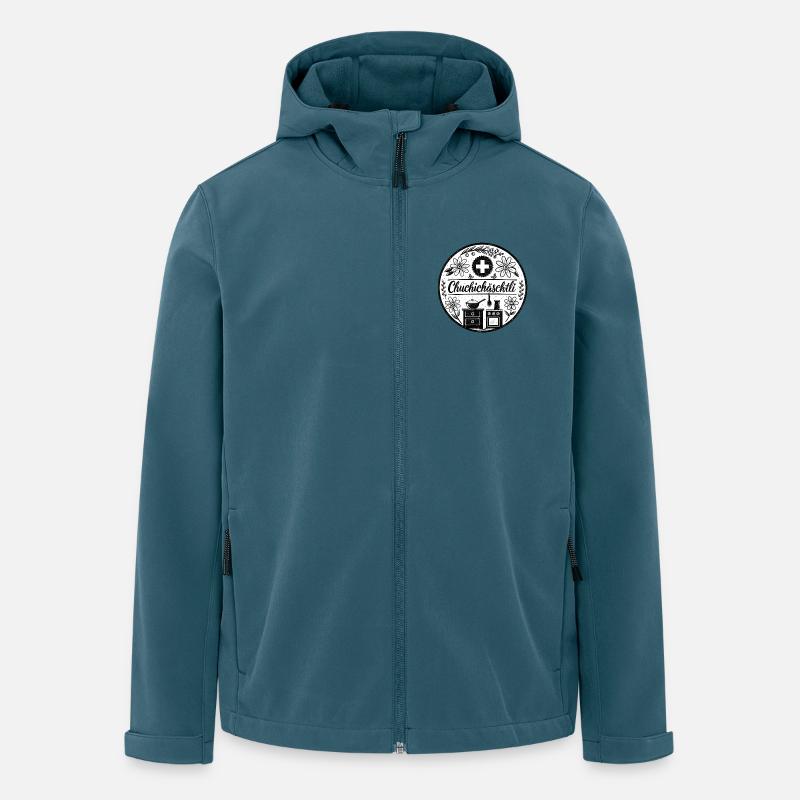 Chuchichäschtli - Schweizer Kultbegriff - Recycelte Männer Softshell-Jacke von Stanley/Stella - Dunkles Petrol