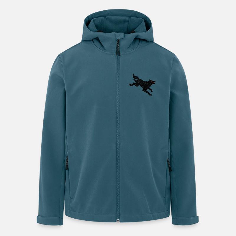 Schwarzer Wolf läuft - Recycelte Männer Softshell-Jacke von Stanley/Stella - Dunkles Petrol