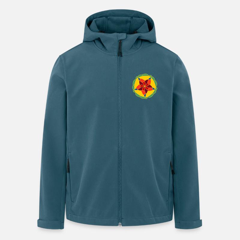 Geometric Bright Mandala - Men’s Recycled Softshell Jacket by Stanley/Stella - stargazer