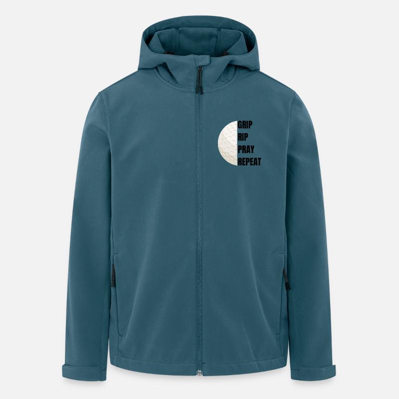 Grip Rip Pray Repeat – Golfslogan - Recycelte Männer Softshell-Jacke von Stanley/Stella - Dunkles Petrol