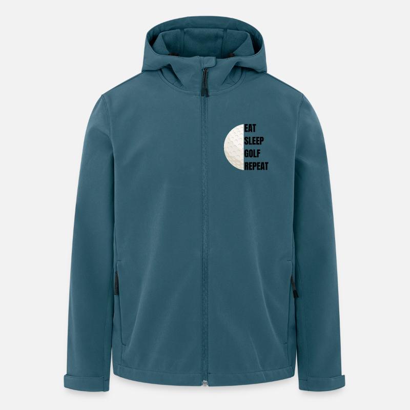 Eat Sleep Golf Repeat – Golfslogan - Recycelte Männer Softshell-Jacke von Stanley/Stella - Dunkles Petrol