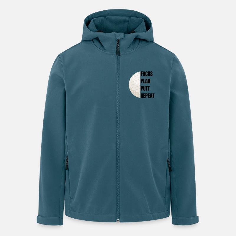 Focus Plan Putt Repeat – Golfslogan - Recycelte Männer Softshell-Jacke von Stanley/Stella - Dunkles Petrol