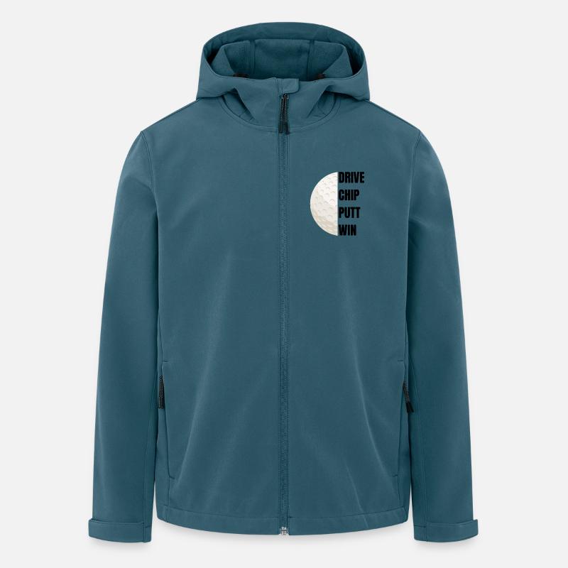 Drive Chip Putt Win - Golfslogan - Recycelte Männer Softshell-Jacke von Stanley/Stella - Dunkles Petrol