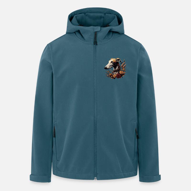 Greyhoundkopf Herbstrosenkranz - Recycelte Männer Softshell-Jacke von Stanley/Stella - Dunkles Petrol