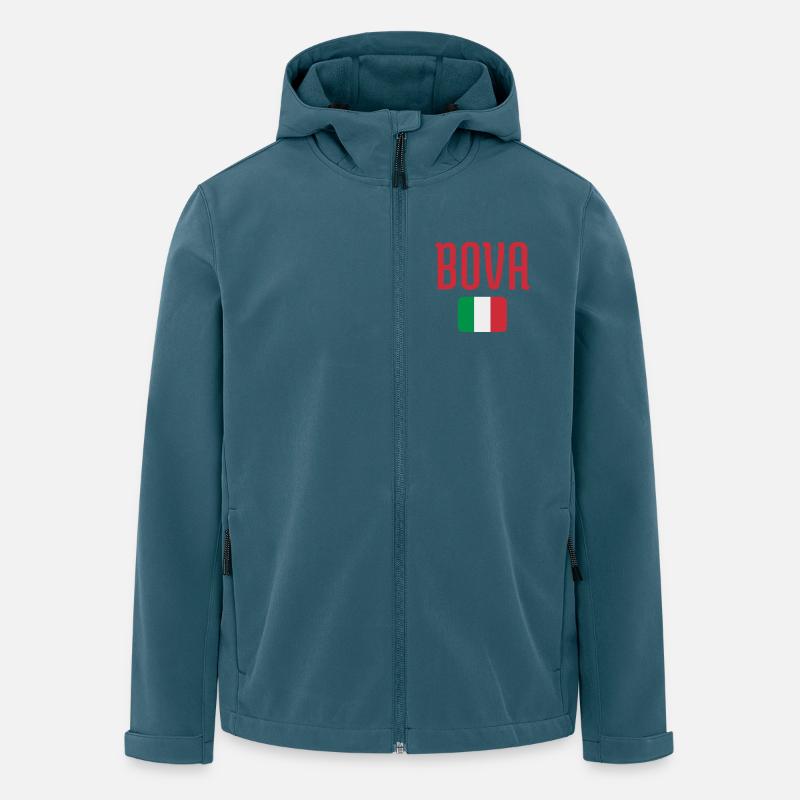 Drapeau italien de la BOVA - Veste softshell homme en polyester recyclé Stanley/Stella - bleu pétrole foncé