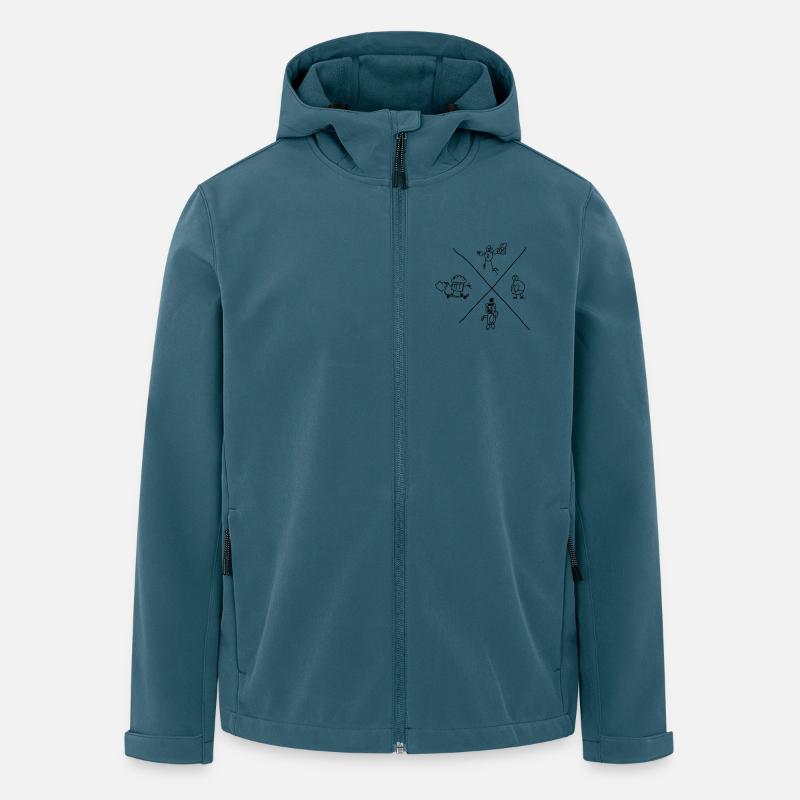 Kritzel-Core - Recycelte Männer Softshell-Jacke von Stanley/Stella - Dunkles Petrol