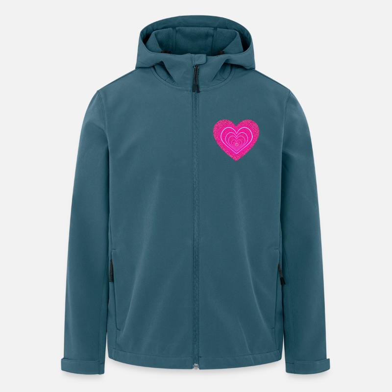 Rosa Glitzerherz-Liebesdesign - Recycelte Männer Softshell-Jacke von Stanley/Stella - Dunkles Petrol