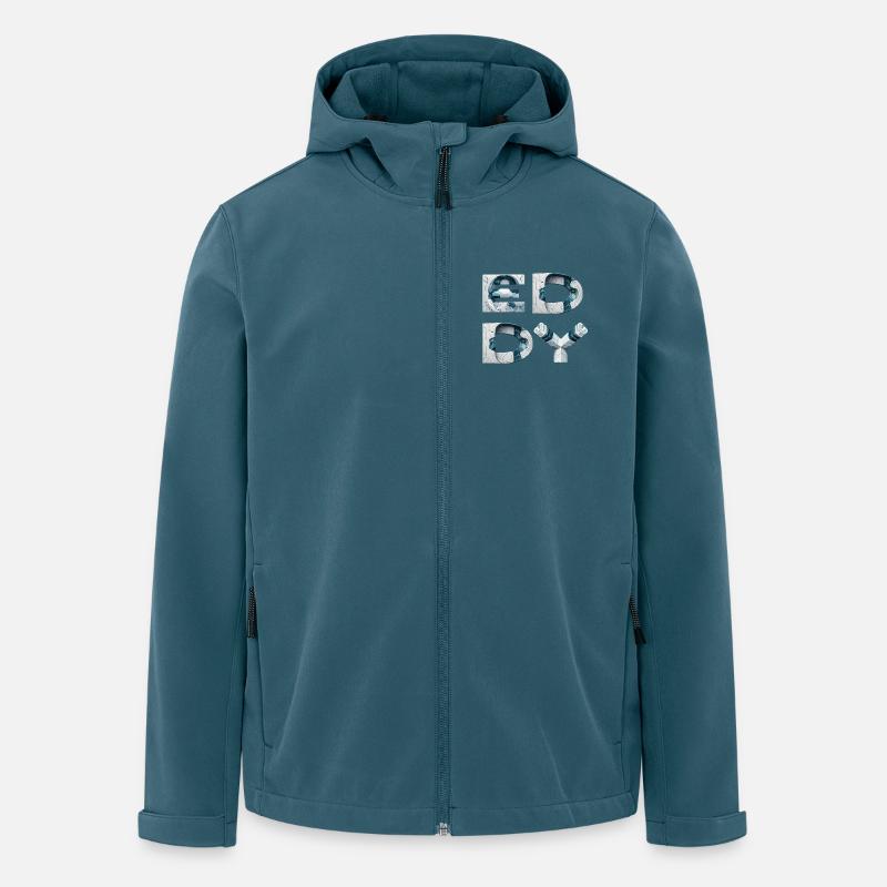 Eddy Cracked Glyphs - Recycelte Männer Softshell-Jacke von Stanley/Stella - Dunkles Petrol