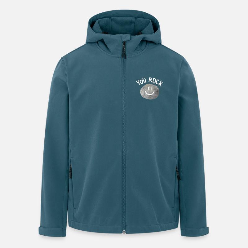 You Rock Minimal Statement Kieselstein - Veste softshell homme en polyester recyclé Stanley/Stella - bleu pétrole foncé