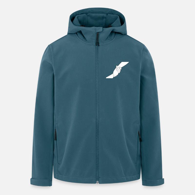 Les Mains de la Connexion - Veste softshell homme en polyester recyclé Stanley/Stella - bleu pétrole foncé