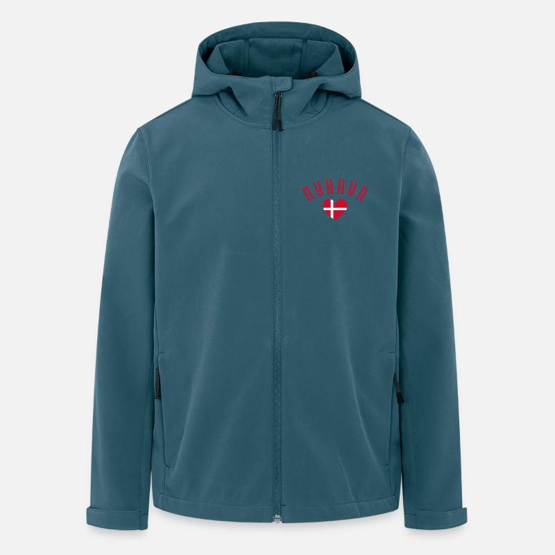 Nyhavn Dänisches Herzdesign - Recycelte Männer Softshell-Jacke von Stanley/Stella - Dunkles Petrol