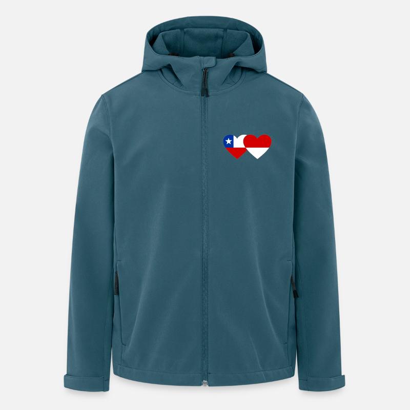 Chile_Polen_Flagge_Herz - Recycelte Männer Softshell-Jacke von Stanley/Stella - Dunkles Petrol