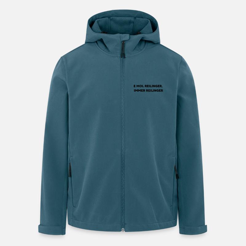 E mol Reilinger,  immer Reilinger - Recycelte Männer Softshell-Jacke von Stanley/Stella - Dunkles Petrol