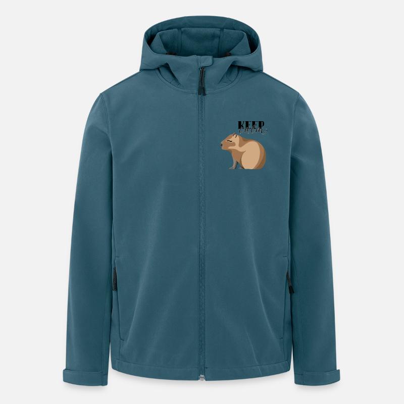Keep Calm Capybara - Recycelte Männer Softshell-Jacke von Stanley/Stella - Dunkles Petrol