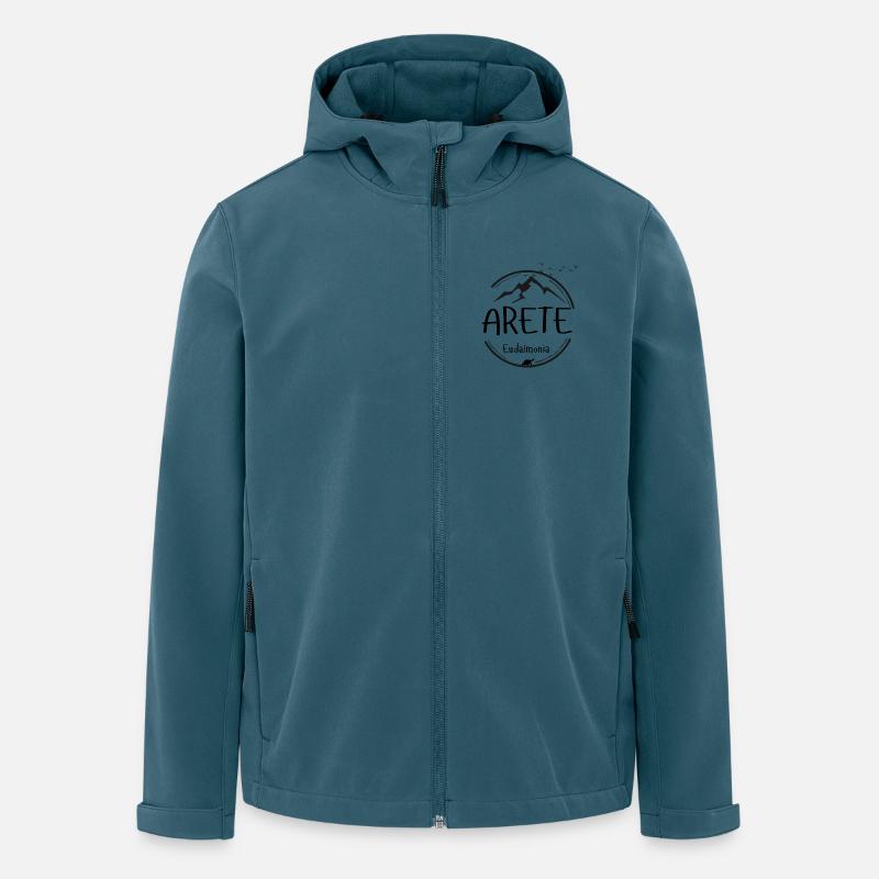 Arete - Eudaimonia - Recycelte Männer Softshell-Jacke von Stanley/Stella - Dunkles Petrol