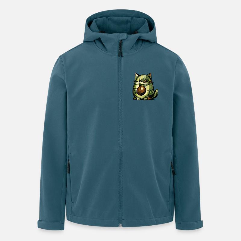 AvoCat-Kubismus-Version - Recycelte Männer Softshell-Jacke von Stanley/Stella - Dunkles Petrol